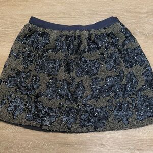 Club Monaco Black and Gold Sequin Mini Skirt